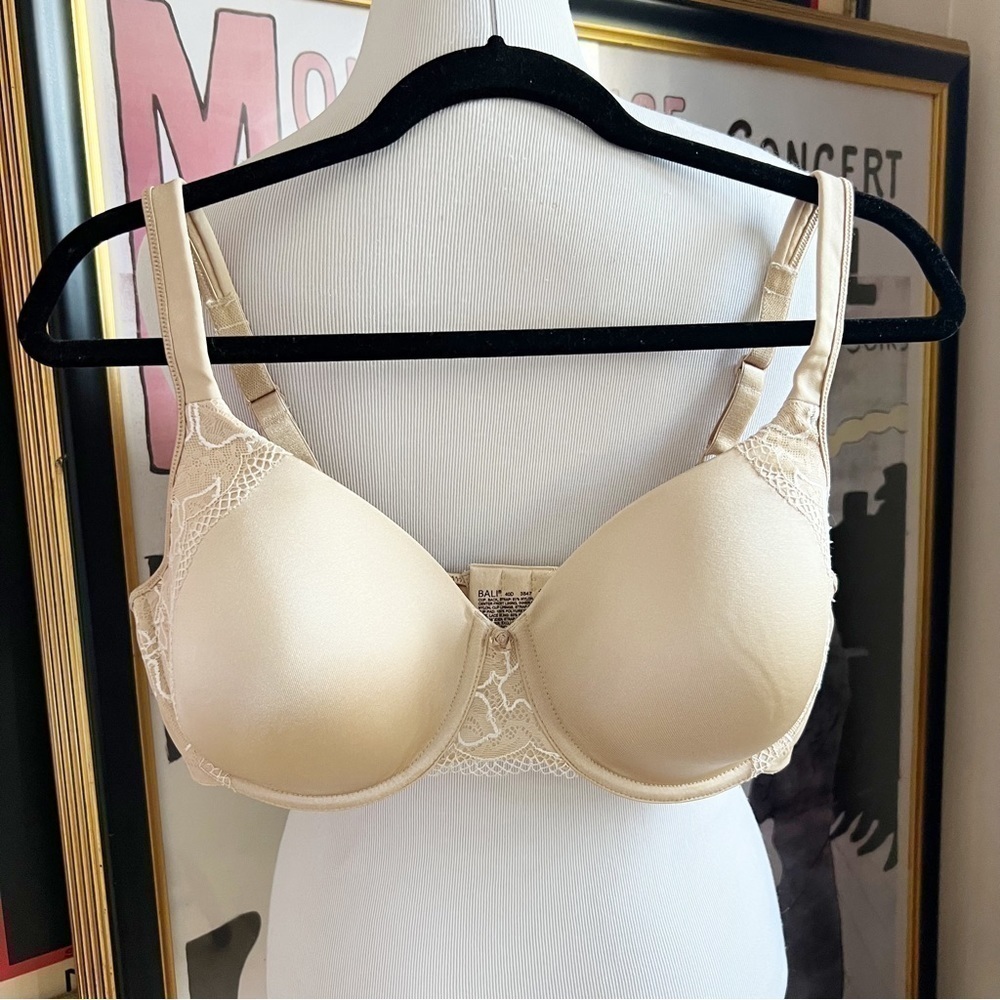 Bali Women's Neutral Nude One Smooth U Bra Side Support Size 40D